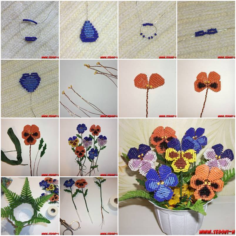 DIY Beads Pansy Flower thumb