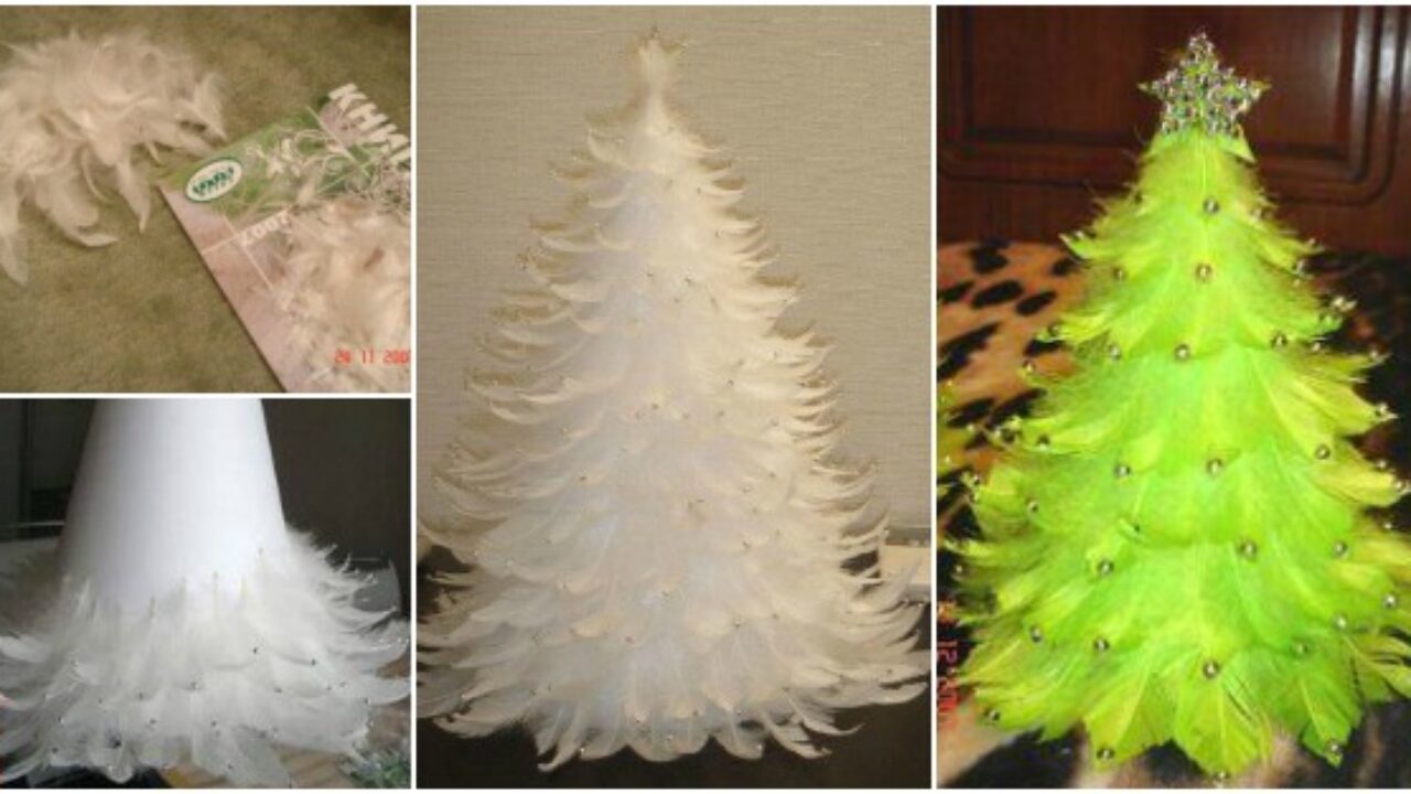 DIY Feather Christmas Trees Designs by Jeana diy - %