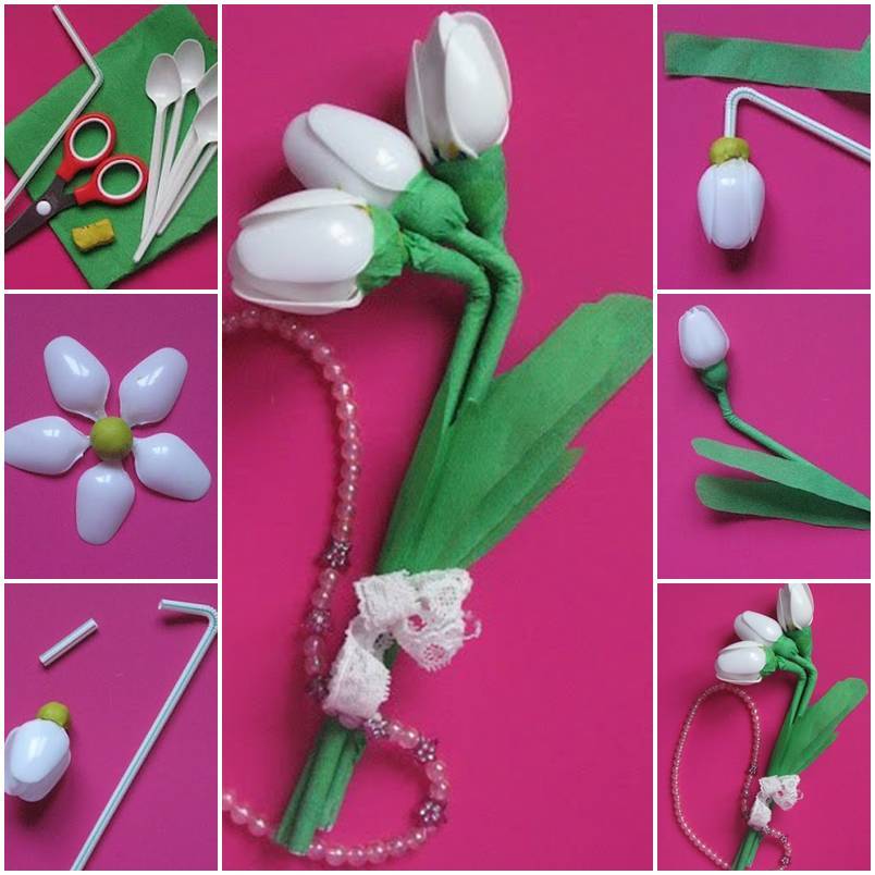 DIY Disposable Spoon Flowers thumb