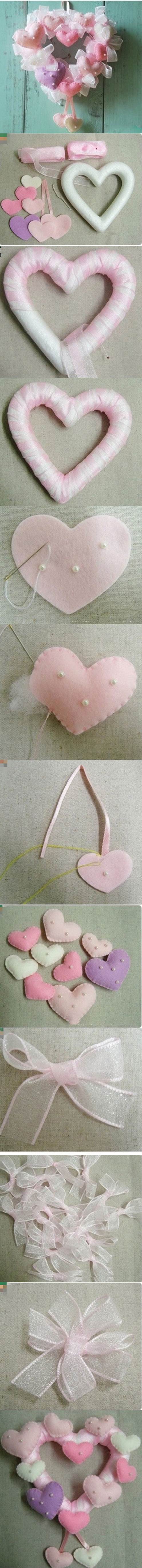 DIY Valentines Day Heart Shape Wreath 2
