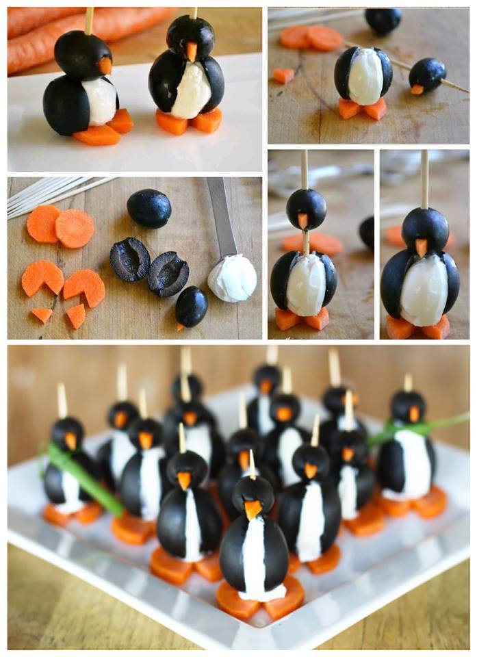 Food Art Plate - Cute Penguins