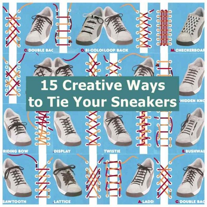 15 Creative Ways to Tie Your Sneakers - How To Tie Laces For Kickboard Sneakers