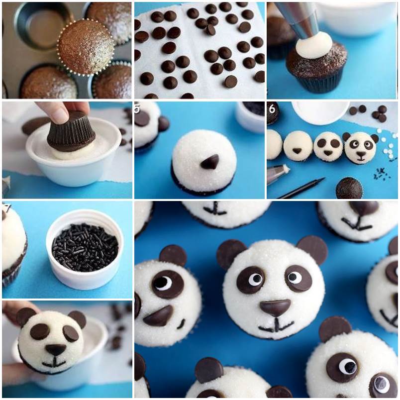 Cupcakes with Panda Topping 1