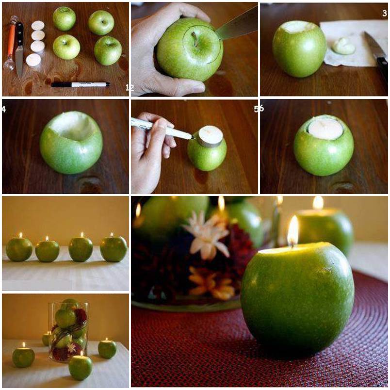 DIY Apple Candle Holders 1