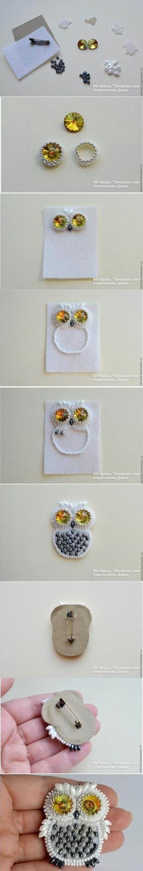 DIY Beads Owl Pin