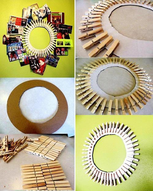 DIY Clothespin Resim Çerçevesi