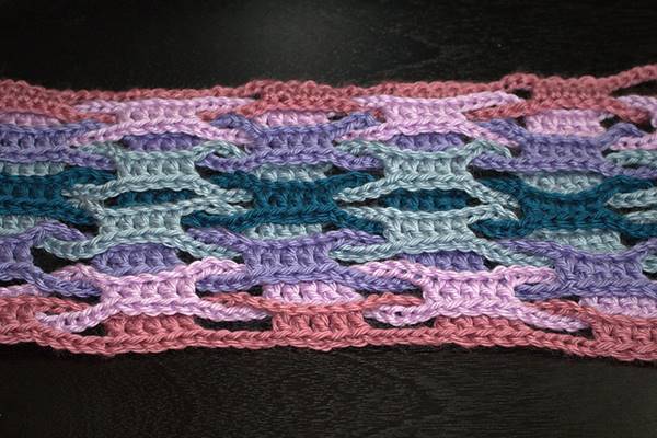 DIY Colorful Crochet Wool Scarf 3