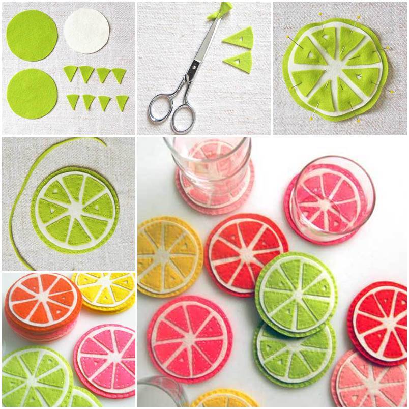 DIY Cute Colorful Felt Coasters