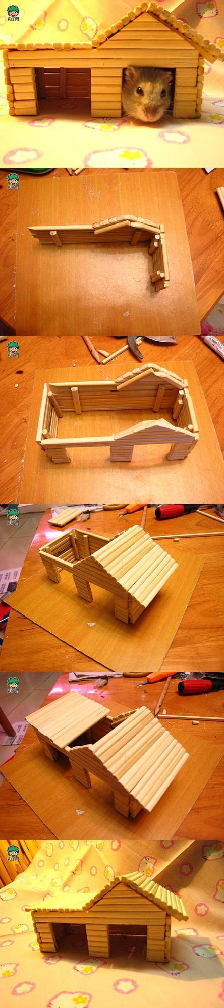 DIY Hamster House with Chopsticks