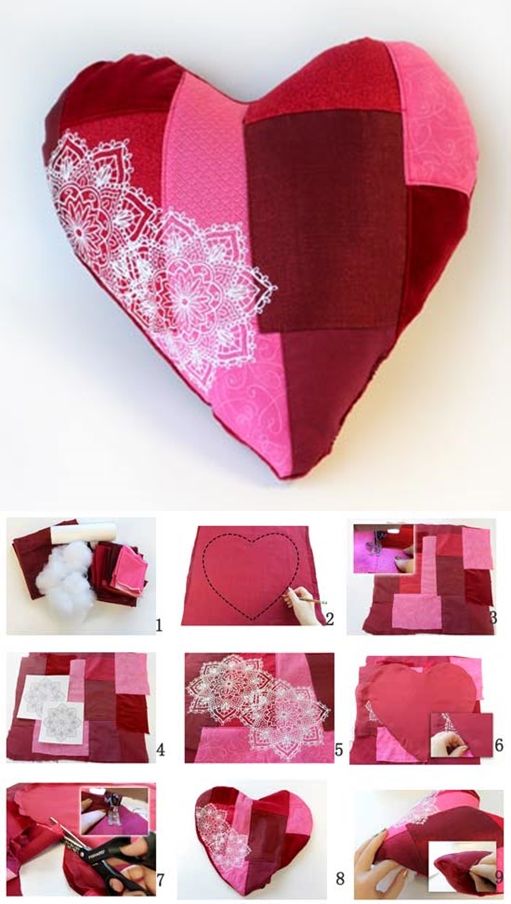 DIY Heart Shaped Pillow 2