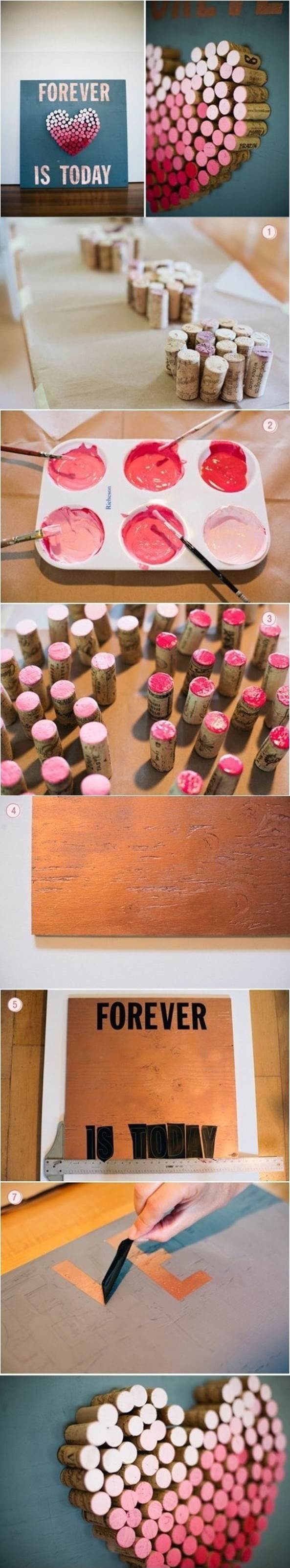DIY Heart Shaped Wine Cork Wall Decor 2