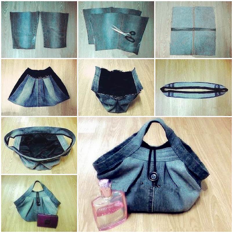 Diy denim cheap handbag