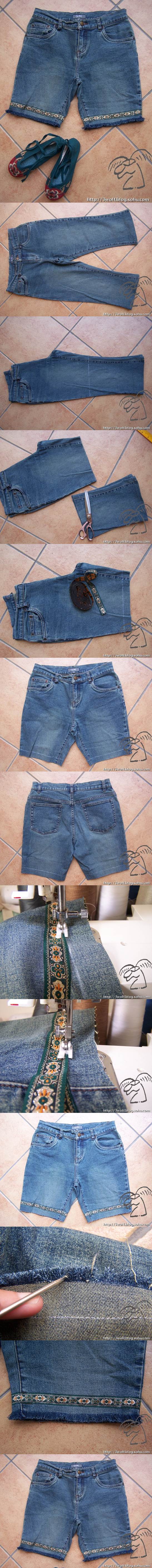 DIY Stylish Shorts from Old Jeans 2