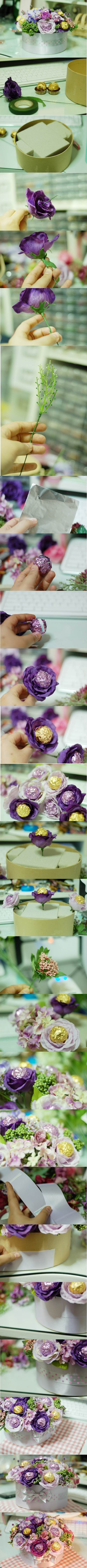 DIY Valentines Day Chocolate Flower Bouquet 2