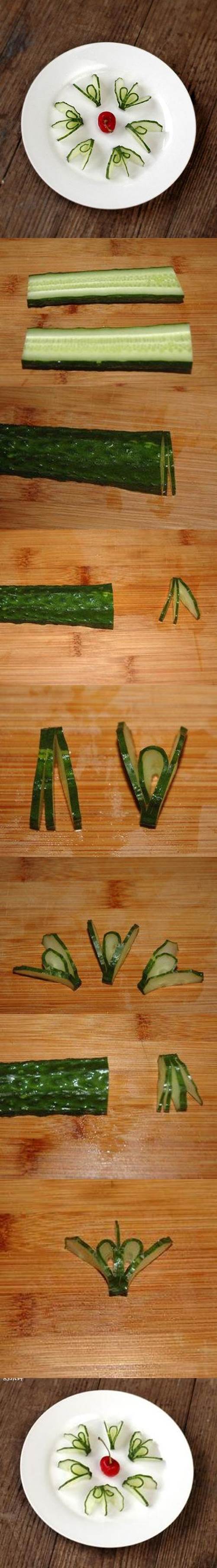 Food Art DIY - Cucumber Flower 2