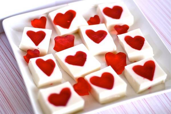 Heart Shaped Jello Squares