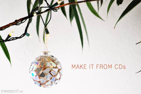 10 Creative Ways to Repurpose Your Old Tech Products --> Mosaic Ornaments Of Old CDs