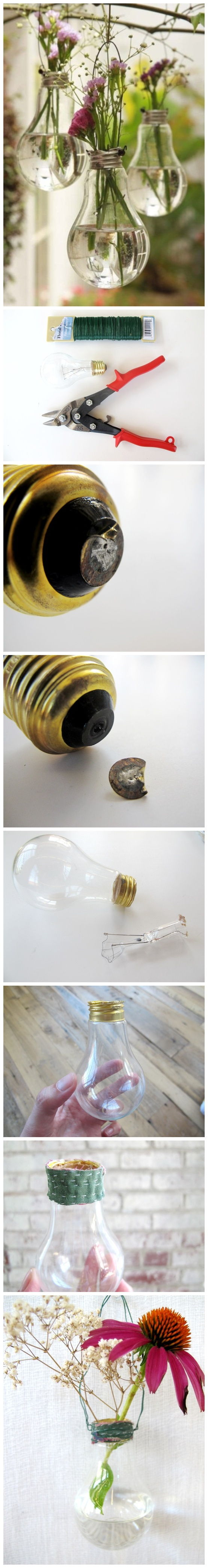 diy light bulb hanging vase