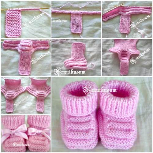 DIY Adorable Knitted Baby Booties