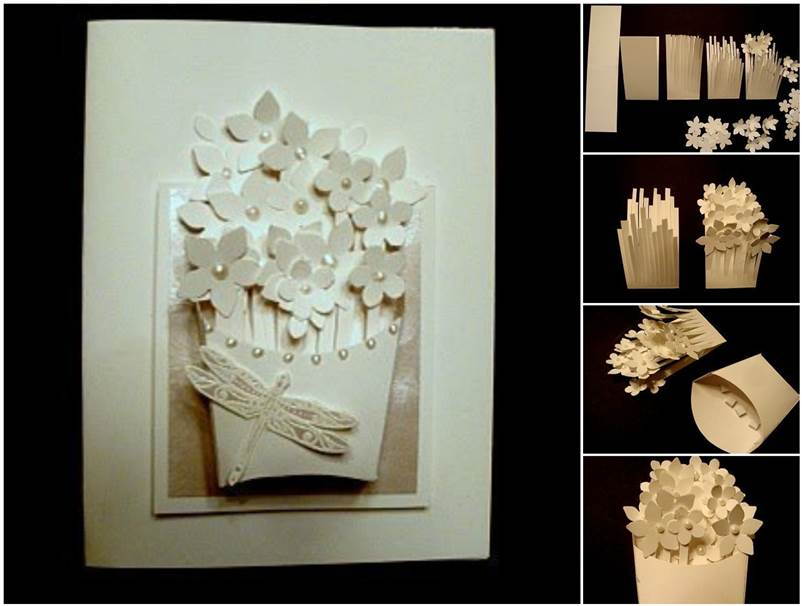 DIY Basket of Flowers Greeting Card