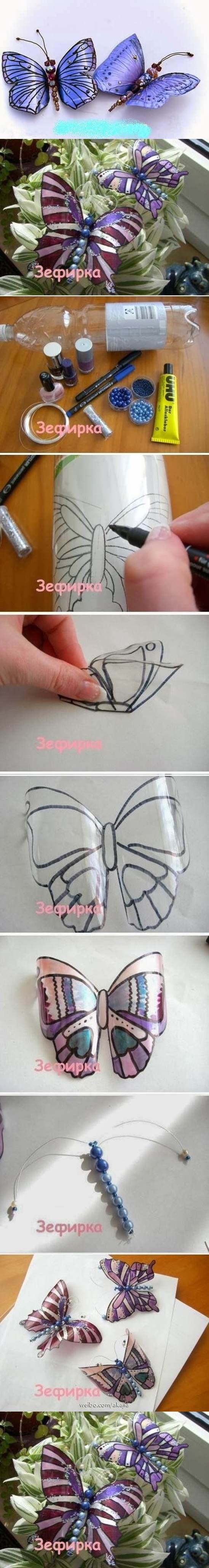 DIY Beautiful Butterflies from Plastic Bottles