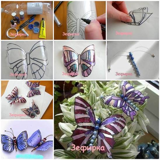 DIY Beautiful Butterflies from Plastic Bottles 3