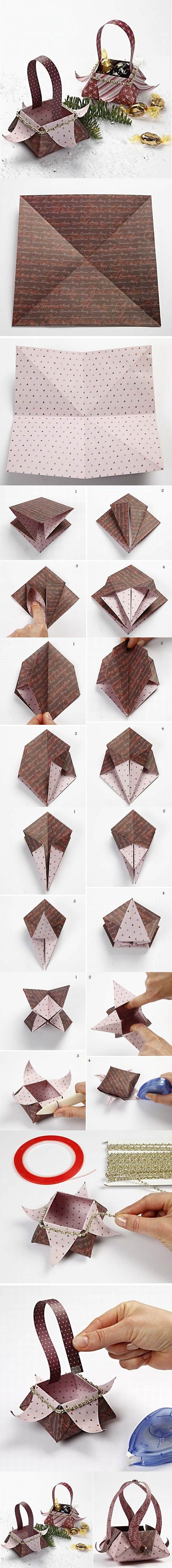 DIY Beautiful Origami Gift Basket 2