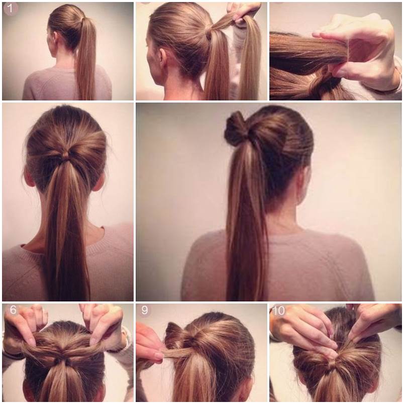 DIY Bow Ponytail Hairstyle 1