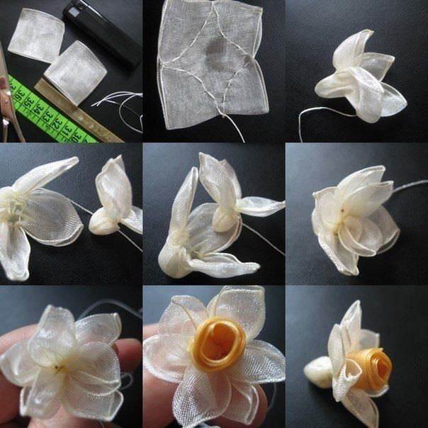 DIY Chiffon Ribbon Flower 2