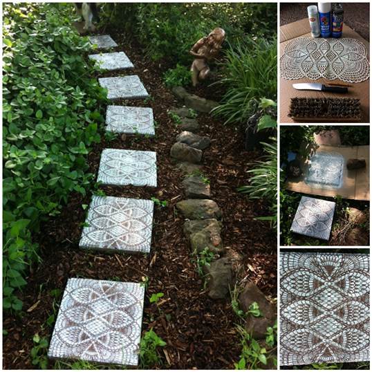DIY Delicate Lace Garden Path 3