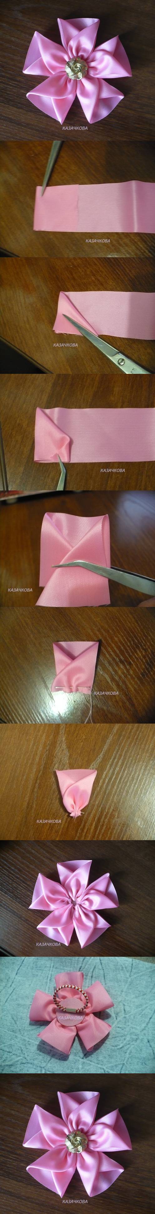 DIY Easy Silk Ribbon Flower 2