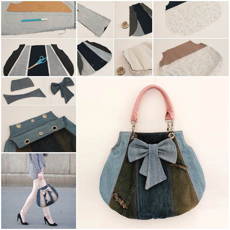 DIY Fashionable Handbag from Old Jeans