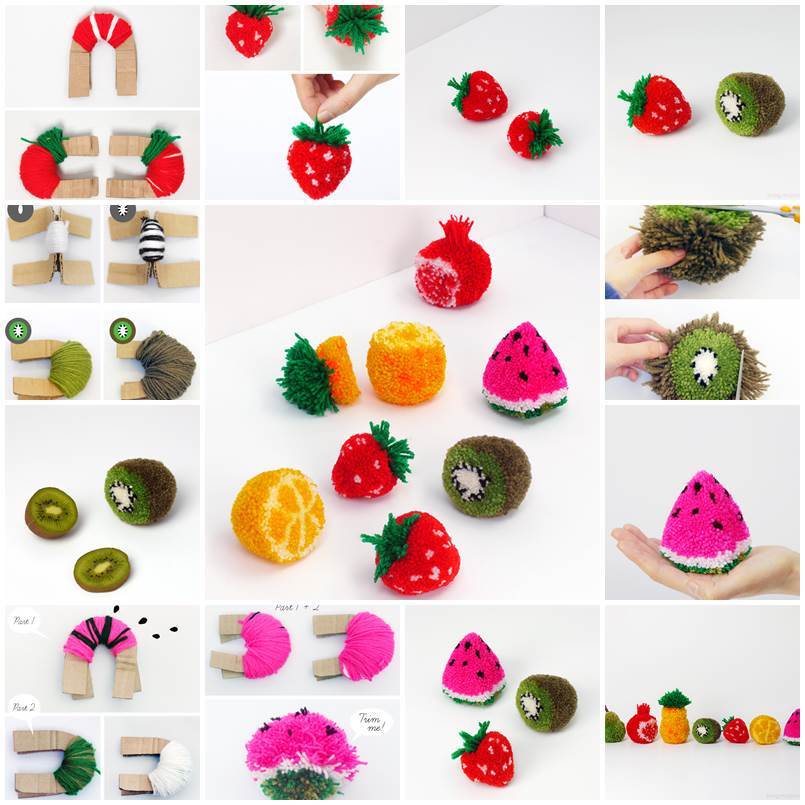 DIY Fruit Pom Poms