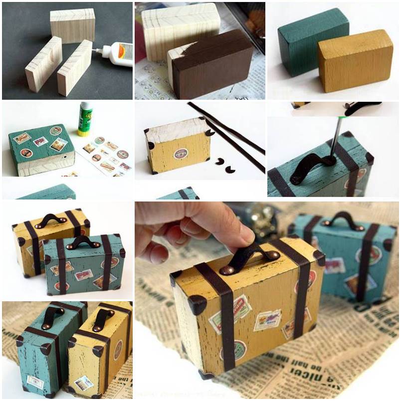 mini cardboard suitcase