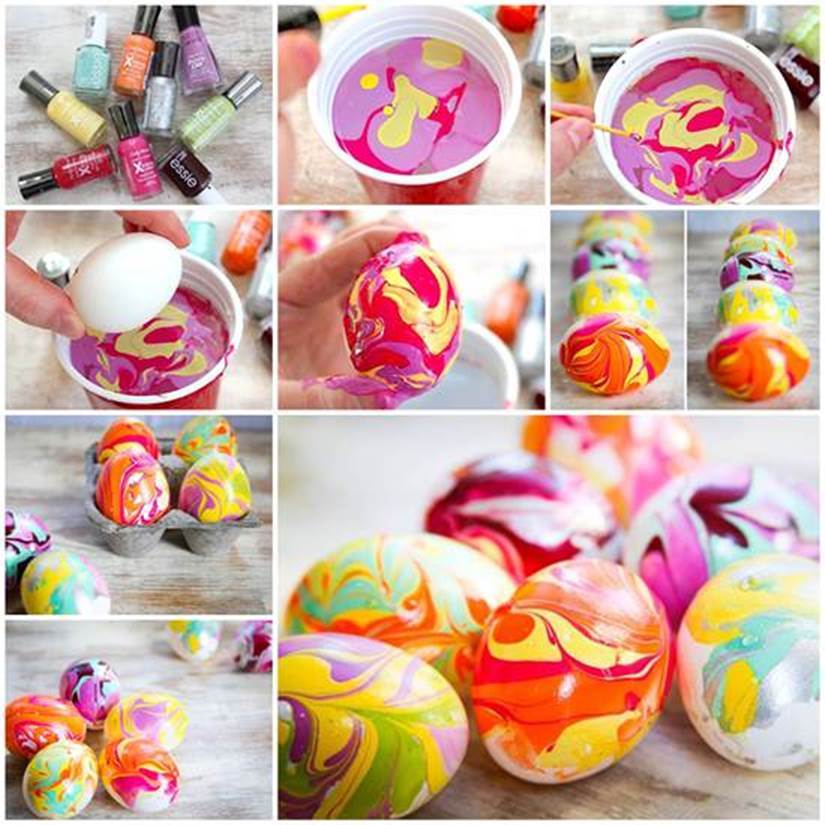 DIY Nail Polish Dipping Easter Eggs 1