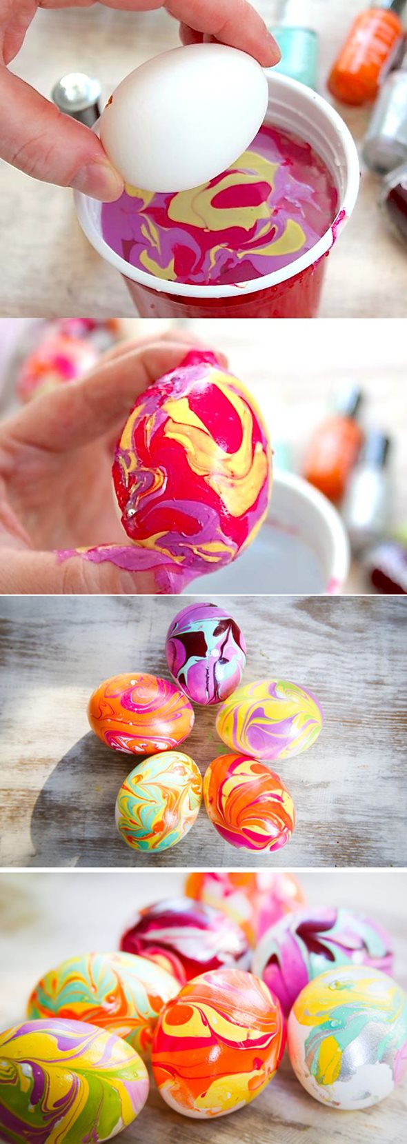 DIY Nail Polish Dipping Easter Eggs