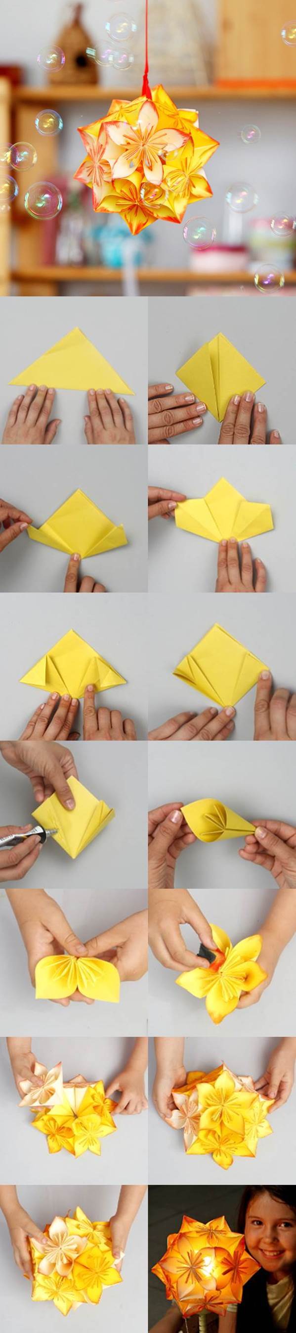 DIY Origami Kusudama Decoration