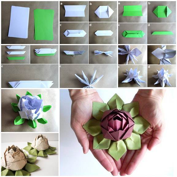 DIY Origami Lotus Flower 3