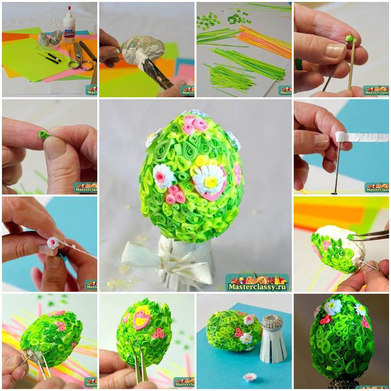DIY Quilling Decorated Easter Egg