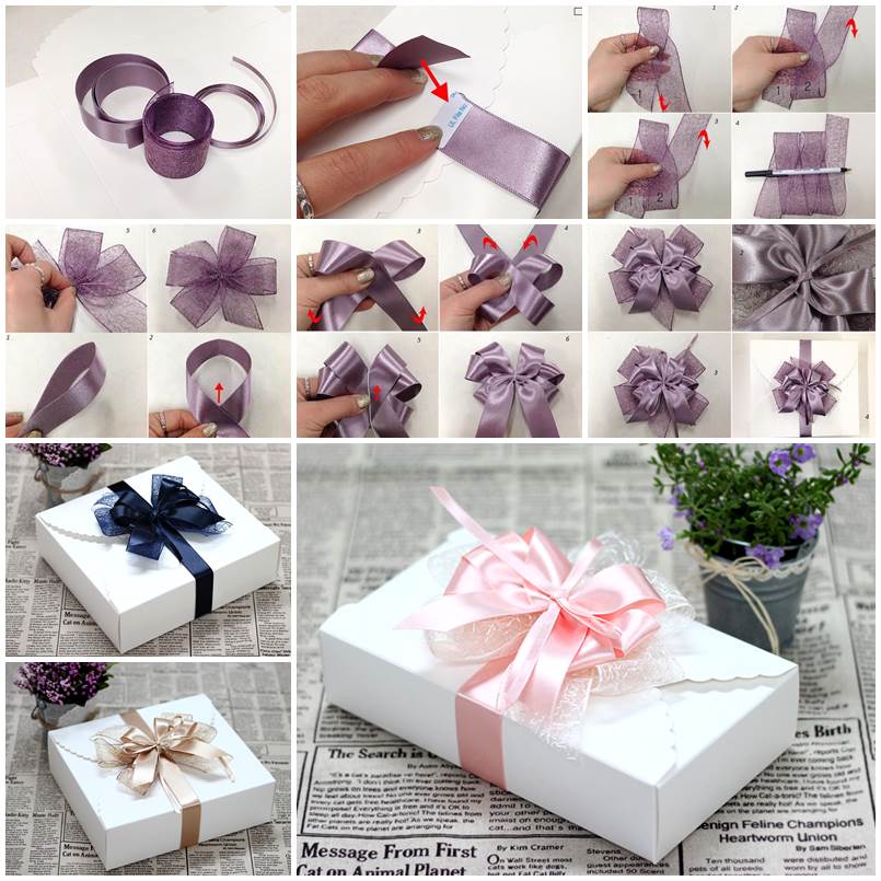 DIY Ribbon Bow for Gift Box  How to tie a Ribbon for Gift Wrap # giftwrapping 
