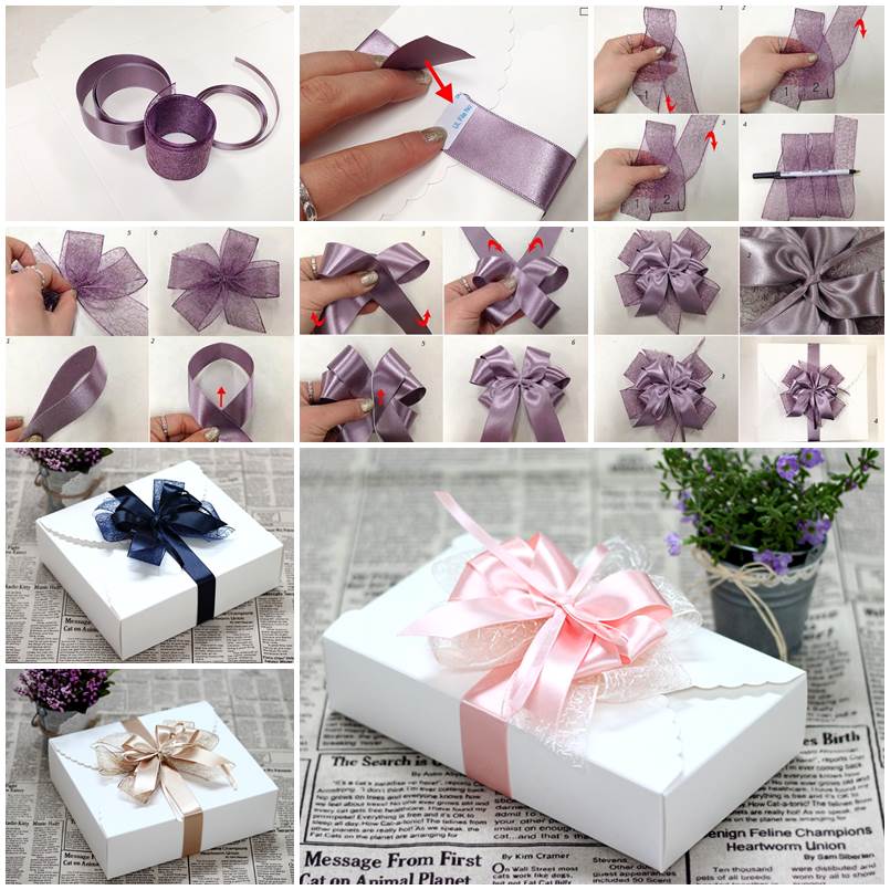 DIY Ribbon Bow For Gift Box Packaging