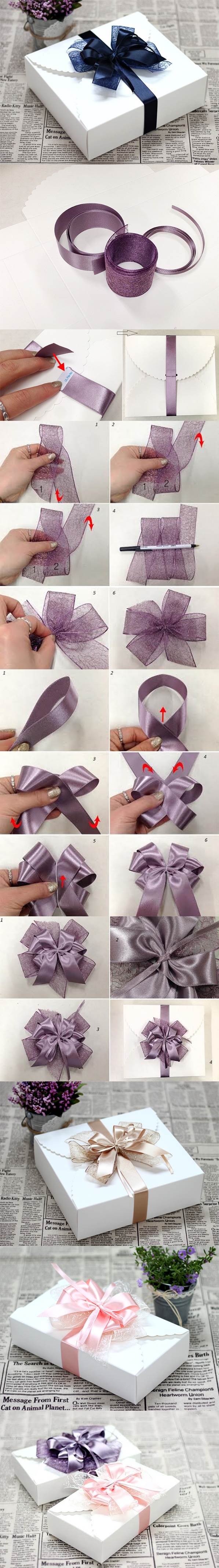 DIY Ribbon Bow for Gift Box Packaging 2