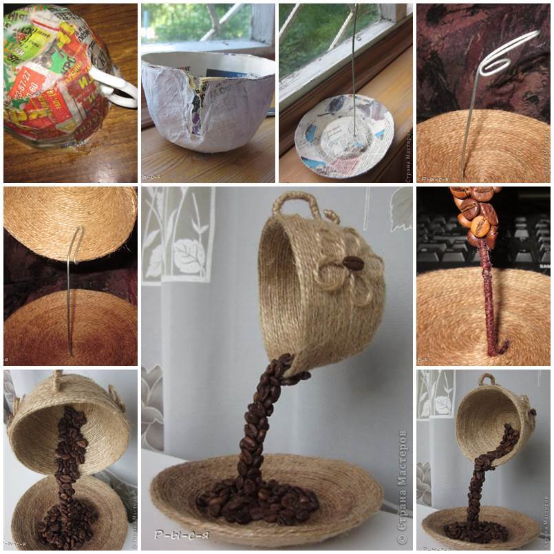 coffee diy table decor unique beans cup floating projects icreativeideas bean craft crafts cafe decorating tables artesanato creative café kitchen