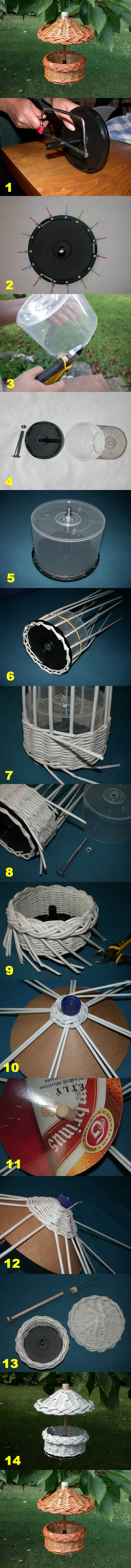 DIY Woven Paper Bird Feeder 2