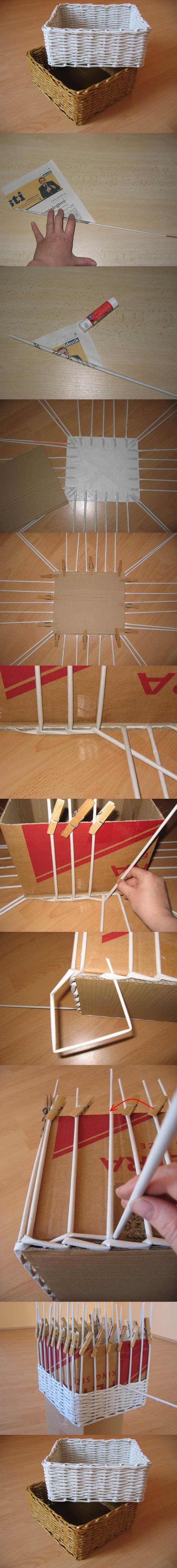 DIY Woven Paper Storage Box