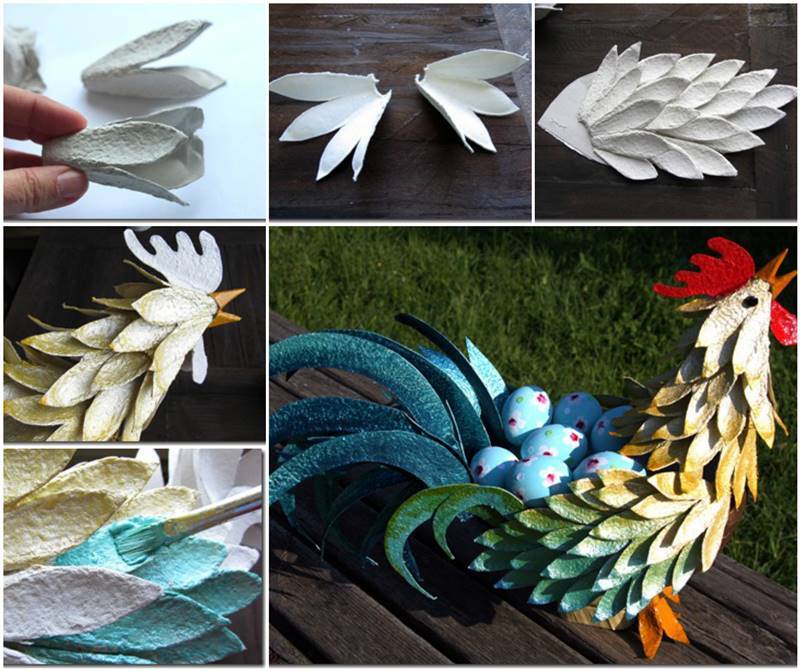 Egg Carton Craft - Easter Rooster
