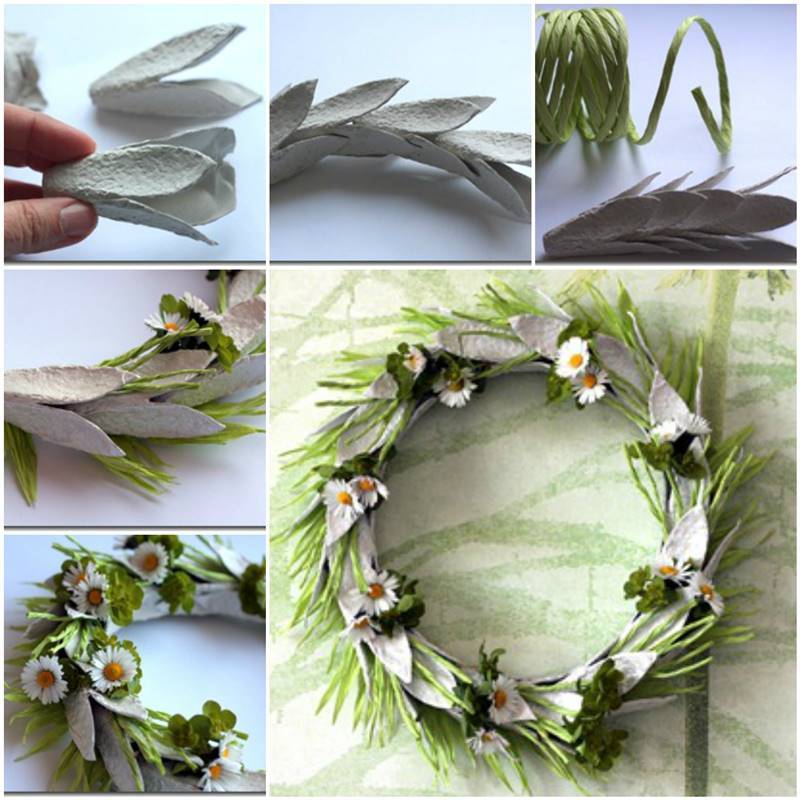 Egg Carton Craft Easter Wreath