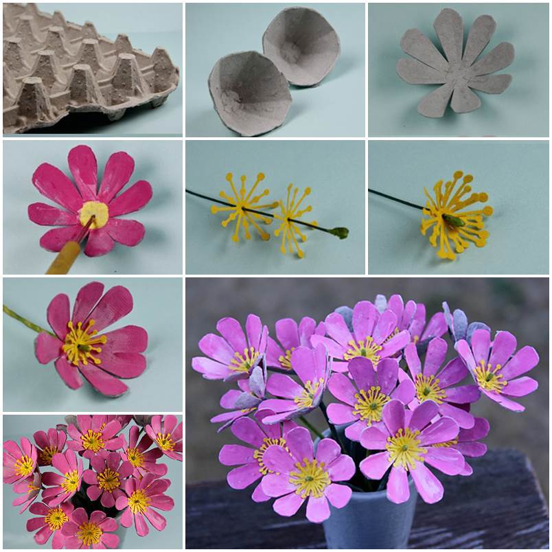 Egg Carton Craft – Butterfly Flowers