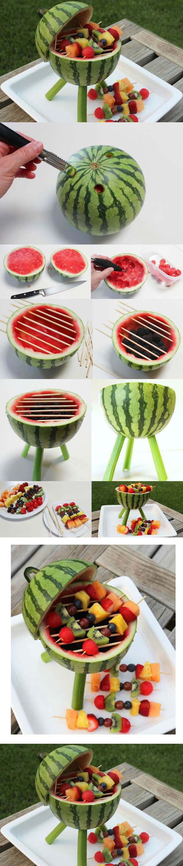 Food Art DIY – Watermelon Barbecue Grill | iCreativeIdeas.com