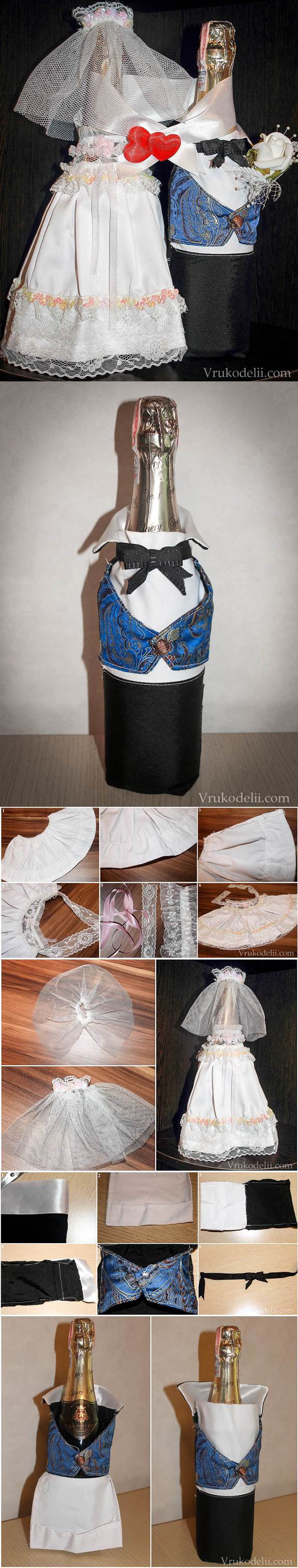 Wedding DIY - Bride and Groom Decorative Costumes for Wedding Champagne 2